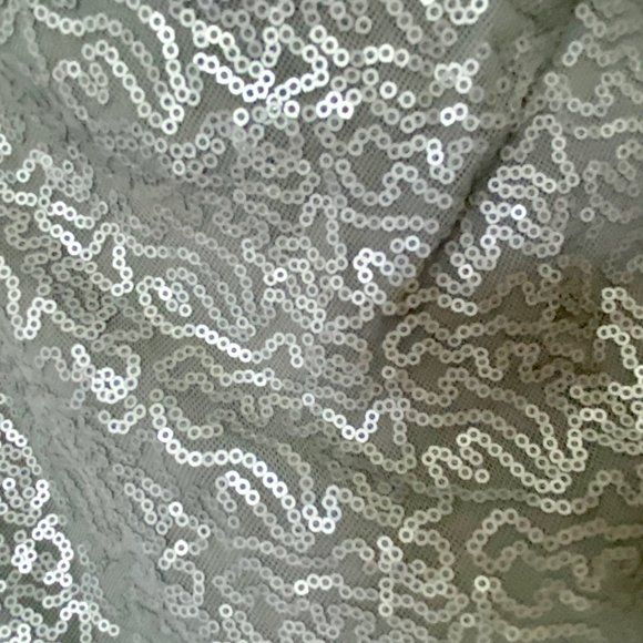 (7) Michael Kors Trendy Silver Metallic Sequins Draped Neck Blouse Tank … - Picture 3 of 7